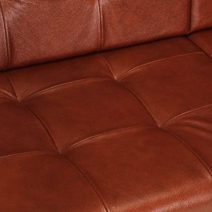 2-местно канапе, кафяво, естествена козя кожа