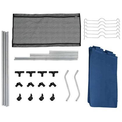 Кош за сортиране на пране с 3 торби, син, стомана