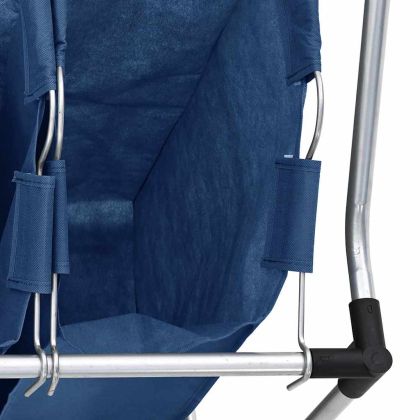 Кош за сортиране на пране с 4 торби, син, стомана