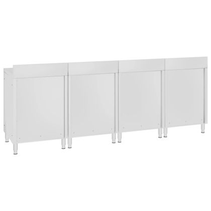 Търговска работна маса с шкаф 240x60x96 см неръждаема стомана