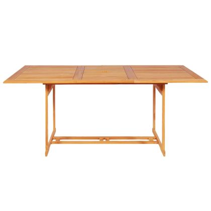 Градински трапезен комплект, 7 части, тиково дърво масив