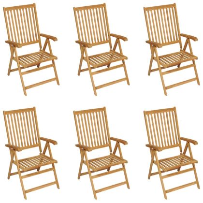 Градински трапезен комплект, 7 части, тиково дърво масив