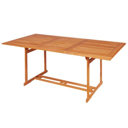 Градински трапезен комплект, 7 части, тиково дърво масив