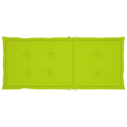 Градински столове, 4 бр, с яркозелени възглавници, тик масив