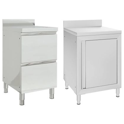 Кухненски шкафове за търговци, 2 бр., неръждаема стомана