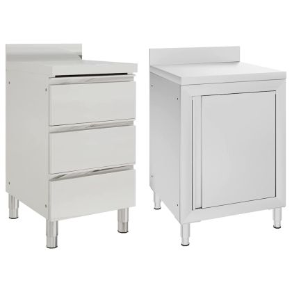 Търговски кухненски шкафове, 2 бр, неръждаема стомана