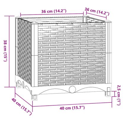 Повдигнато легло 40x40x38 см полипропилен