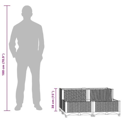 Повдигната леха, 80x80x38 см, полипропилен