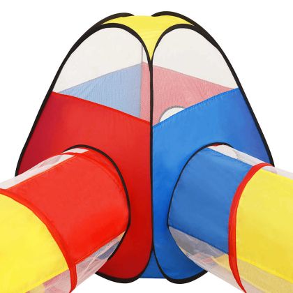 Детска палатка за игра с 250 многоцветни топки 190x264x90 см