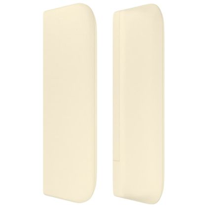 Горна табла за легло, кремава, 83x16x78/88 см, изкуствена кожа