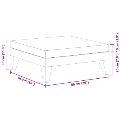 Модулна табуретка с тъмносива възглавница, акациево дърво масив