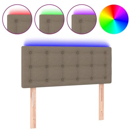 LED горна табла за легло, таупе, 90x5x78/88 см, плат