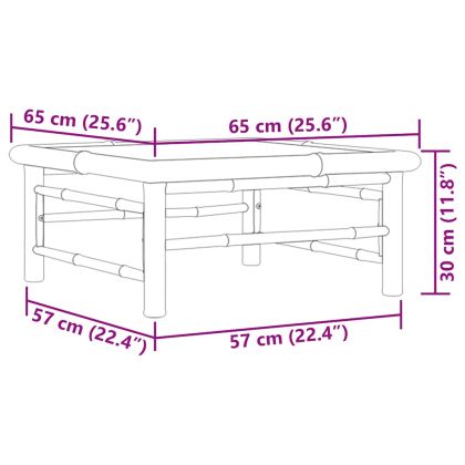 Градинска маса, 65x65x30 см, бамбук