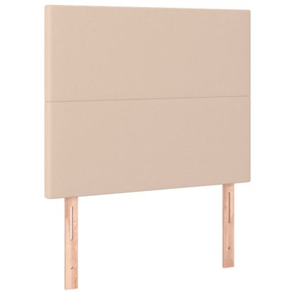 Боксспринг легло с матрак LED капучино 90x200см изкуствена кожа