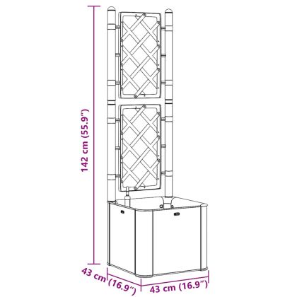 Градинска повдигната леха решетка самополивна система антрацит