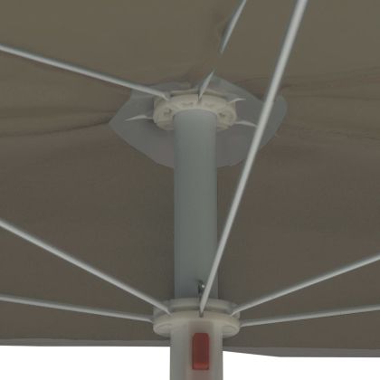 Градински полукръгъл чадър с прът 180x90 см пясъчен