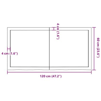 Плот за баня тъмнокафяв 120x60x(2-6)см обработено масивно дърво