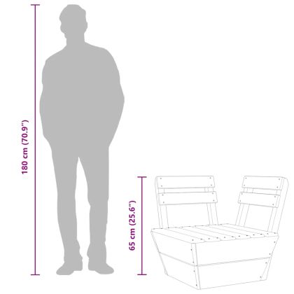 Модулен ъглов палетен диван, импрегнирана дървесина от смърч