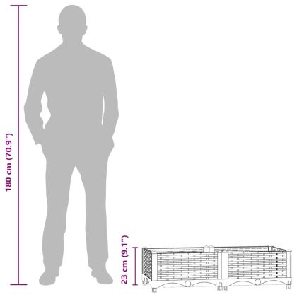 Повдигната леха, 80x40x23 см, полипропилен