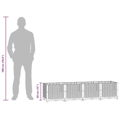 Повдигната леха 160x40x38 см, полипропилен