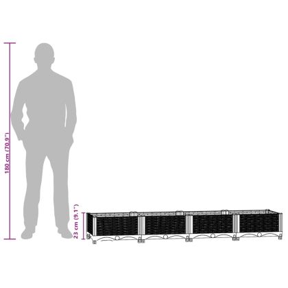 Повдигната леха, 160x40x23 см, полипропилен