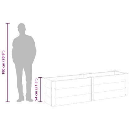 Градинска повдигната леха, 200x50x54 см, WPC, сива