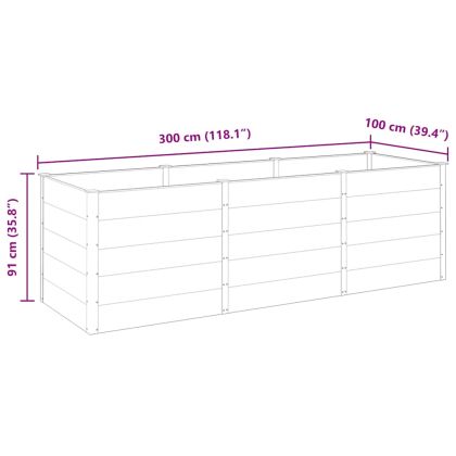 Градинска повдигната леха, 300x100x91 см, WPC, сива