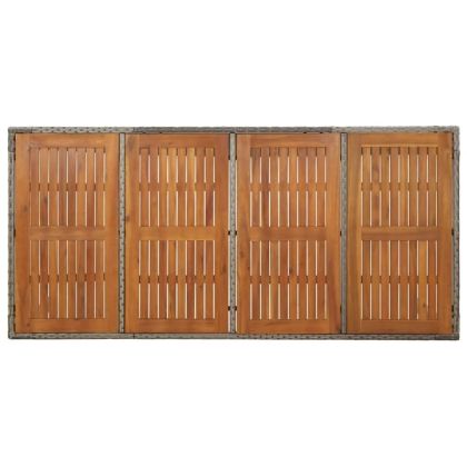 Градински трапезен комплект 7 части с възглавници сив полиратан