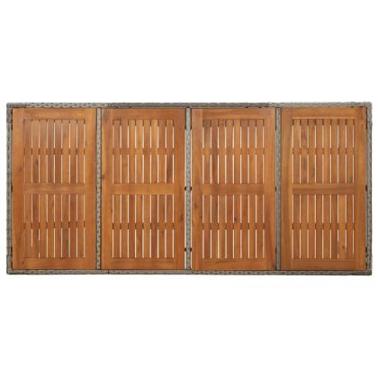 Градински трапезен комплект 9 части с възглавници сив полиратан