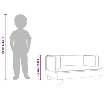 Детски диван, кафяв,60x40x30 см, кадифе