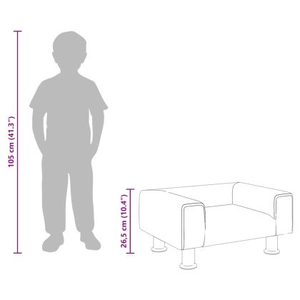 Детски диван, Синьо, 50x40x26,5 см, кадифе