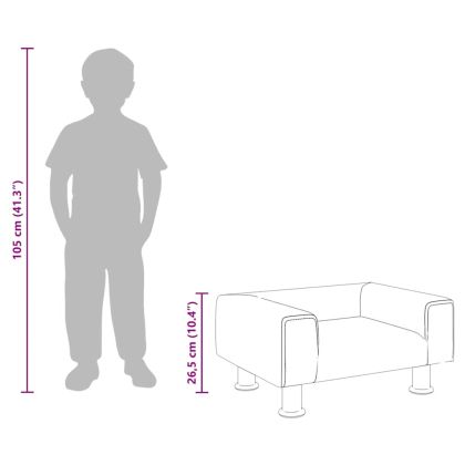 Детски диван, кремав, 50x40x26,5 см, кадифе