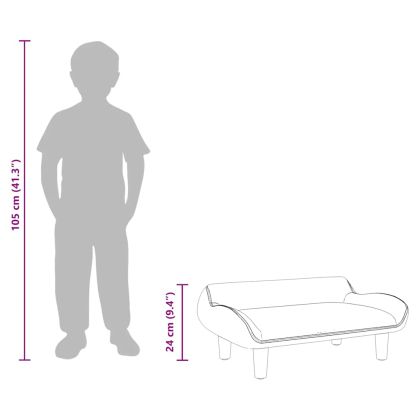 Детски диван, тъмносив, 70x40x24 см, плат