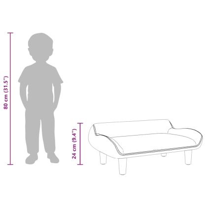 Детски диван, черно, 70x40x24 см, текстил