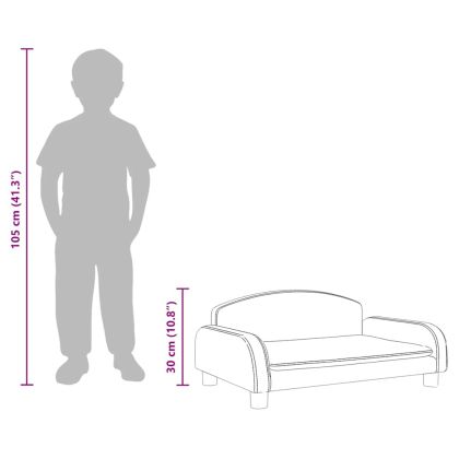 Детски диван, светлосив, 70x45x30 см, текстил