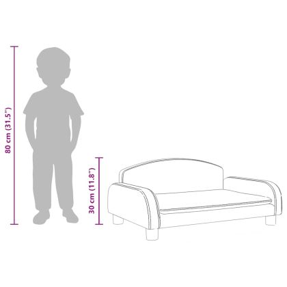 Детски диван, Тъмносив, 70x45x30 см, текстил