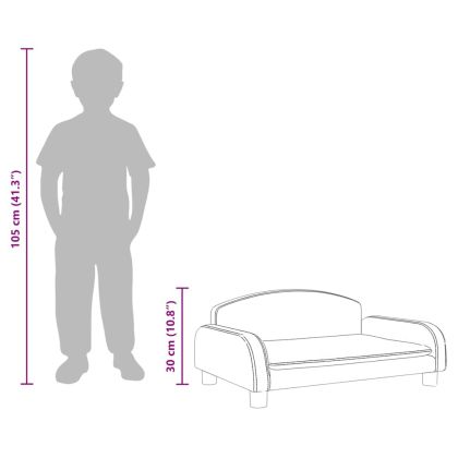 Детски диван сив 70x45x30 см изкуствена кожа