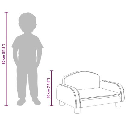 Детски диван, кремава, 50x40x30 см, текстил