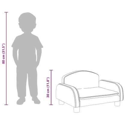 Детски диван кафяв 50x40x30 см изкуствена кожа