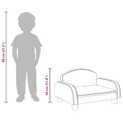 Детски диван сив 50x40x30 см изкуствена кожа