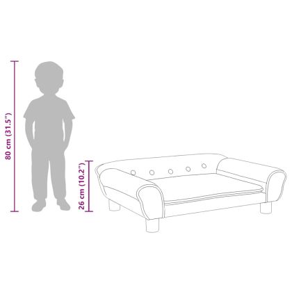 Детски диван, кремав, 70x45x26 см, кадифе