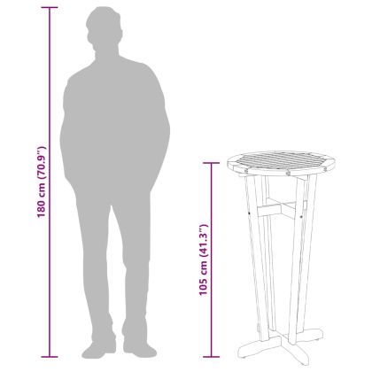 Градинска бар маса Ø60x105 см масивна акация