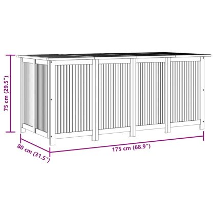 Градинска кутия за съхранение 175x80x75 см акациево дърво масив