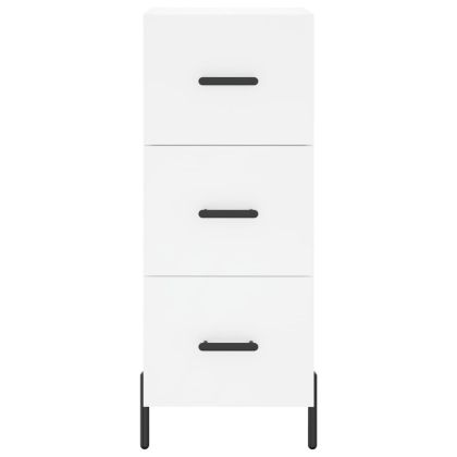 Висок шкаф, бял, 34,5x34x180 см, инженерно дърво