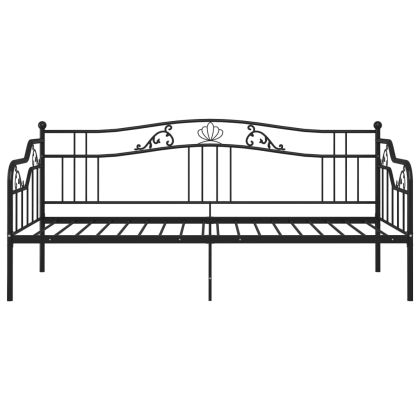 Рамка за разтегателен диван, черна, метал, 90x200 см
