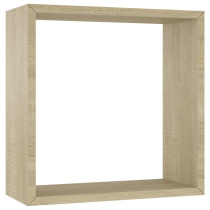Стенни кубични рафтове, 3 бр, дъб сонома, 26x15x26 см