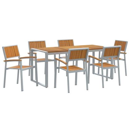 Комплект за хранене в градината 7 pcs Сив