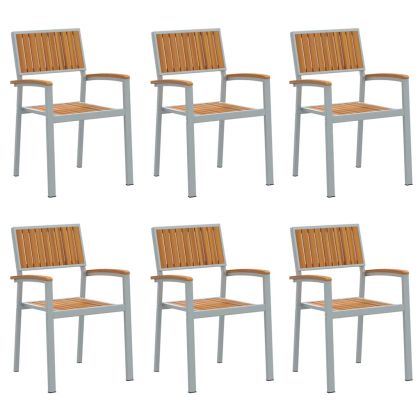 Сгъваем Стол 6 pcs Кафяво 56 х 57 х 87 см