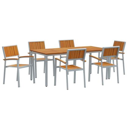 Комплект за хранене в градината 7 pcs Сив