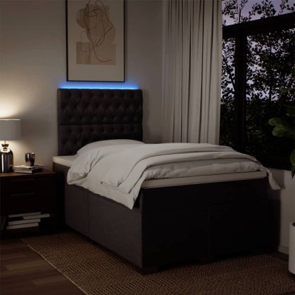 Боксспринг легло с матрак, тъмнокафяво, 120x200 см, плат